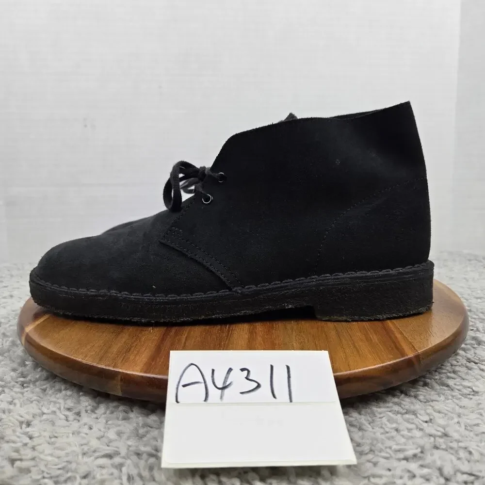 Clarks Mens 9M Original Desert Black Suede Crepe Sole Casual Daily Chukka Boot